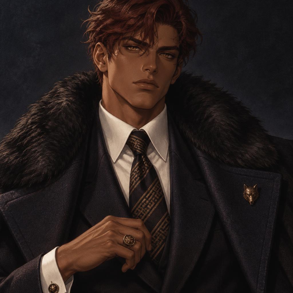 Orion Voss, Fur-collar overcoat in Midnight