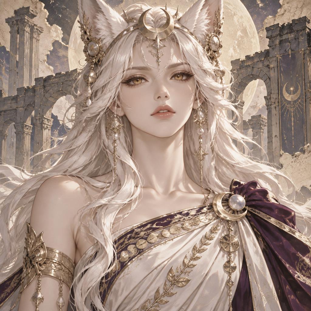 Luna Ascendant, Ceremonial drape in Ivory & plum