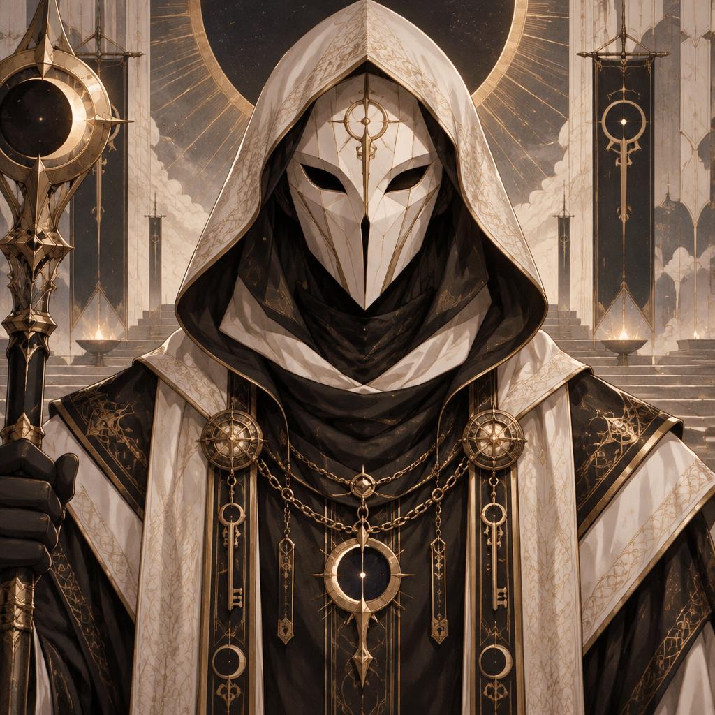 The Gatekeeper, Hooded vestment in Ivory & black