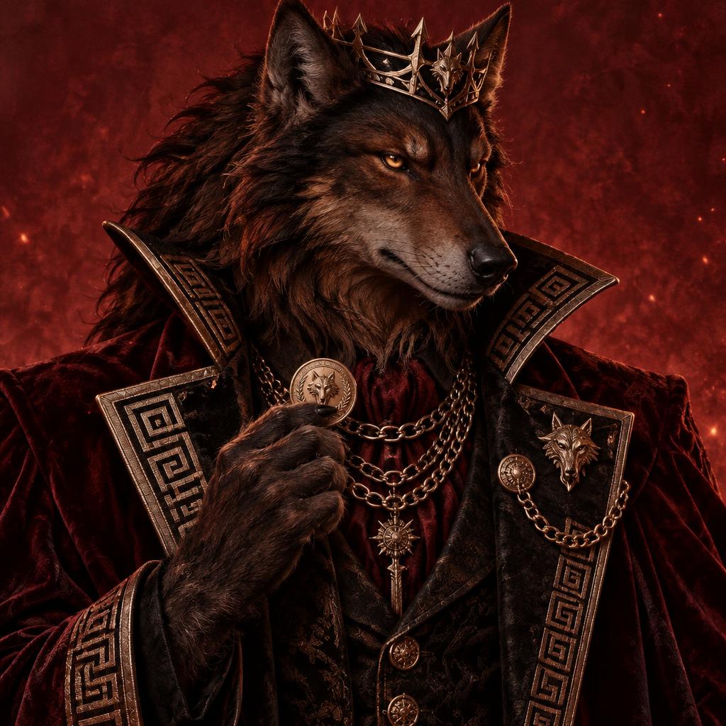 Demeter, Greatcoat suit in Oxblood & black
