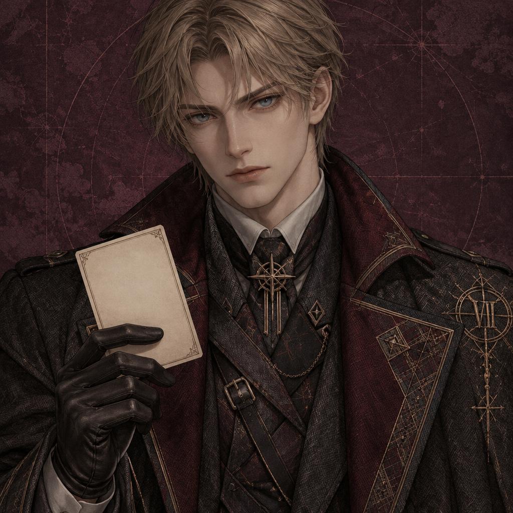 Cipher VII, Detective overcoat in Charcoal & oxblood