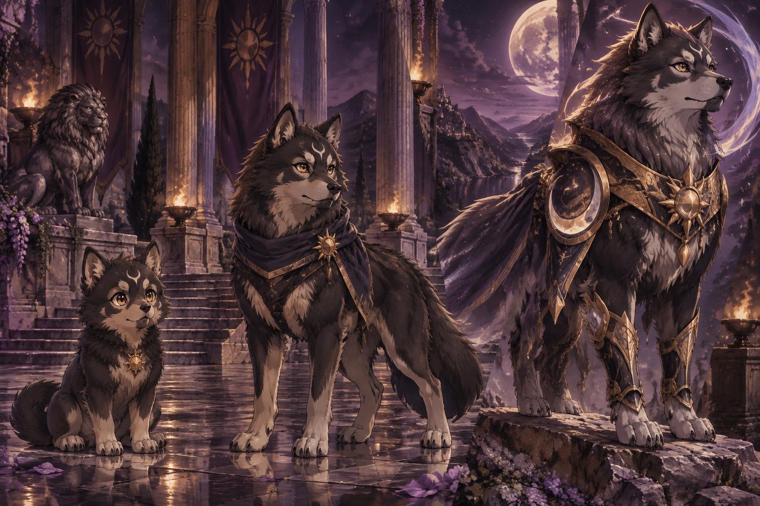The same Wolfie growing from Cub to Guardian and Mythic form